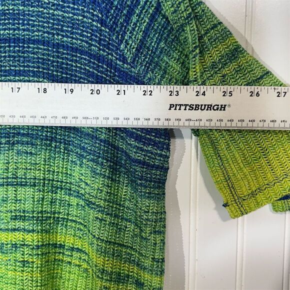 Catherines Petite 2XWP Open Cardigan Ombre Blue Green Knit Drape Sleeve Plus - Picture 3 of 7